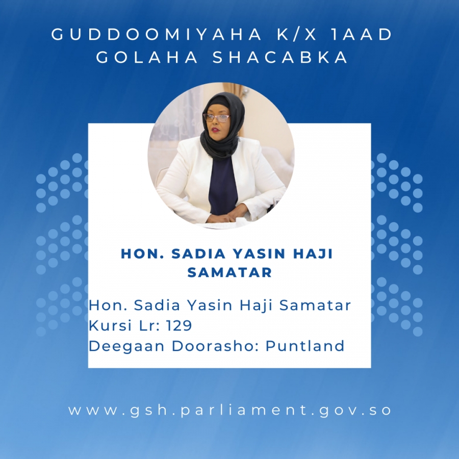 Guddoomiye K/X 1aad ee Golaha Shacabka (First Deputy Speaker of the House of the People)
